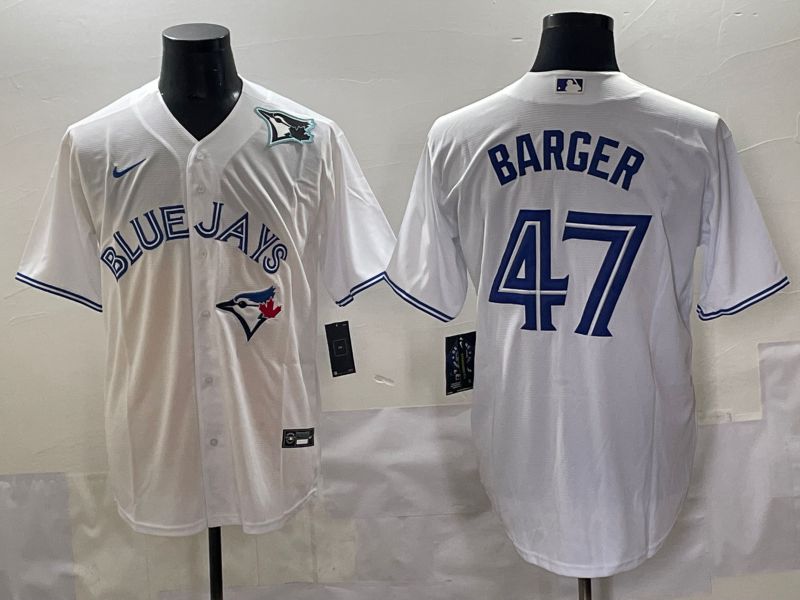Men 2025 Toronto Blue Jays #47 Barger White Game Nike MLB Jersey style 4